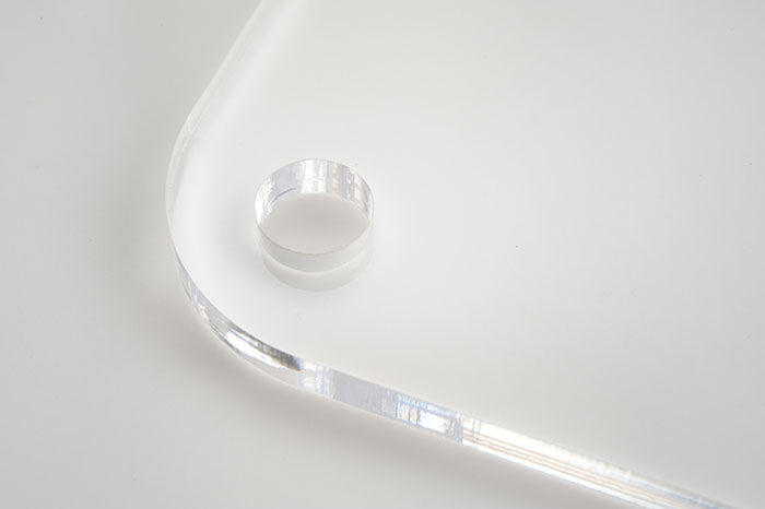 Clear acrylic laser cut square rectangle round corner drill hole