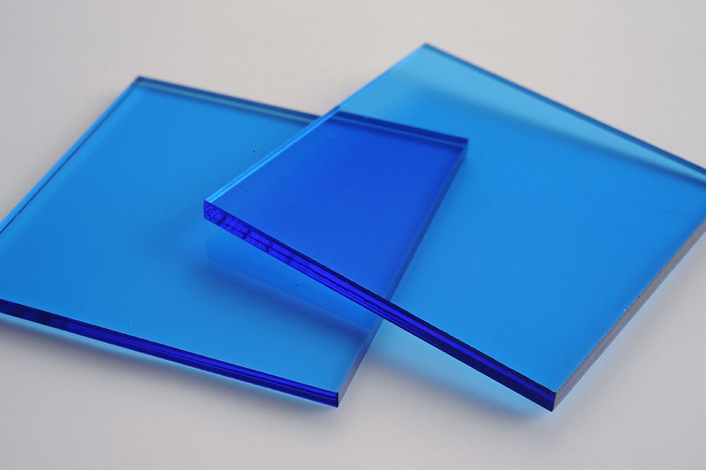 Tinted Blue Acrylic Laser-cut Square Rectangle